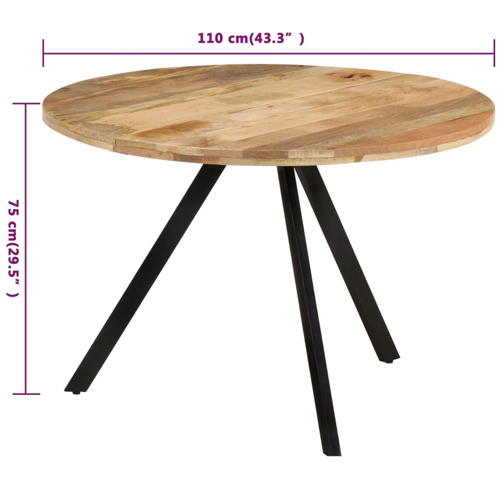 vidaXL Dining Table 110x75 cm Solid Wood Mango