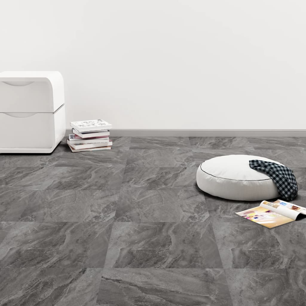 vidaXL Self-adhesive PVC Flooring Planks 5.11 m² Black with Pattern