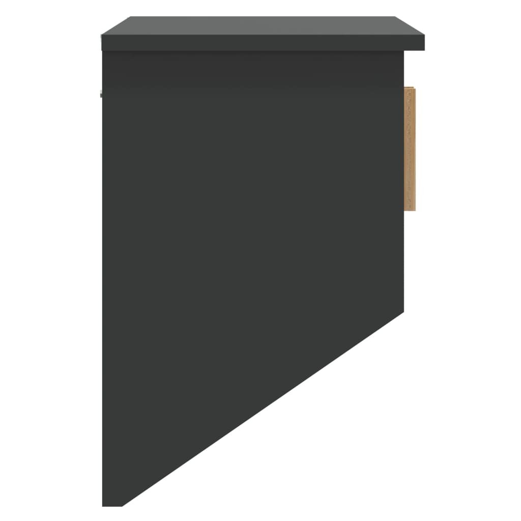 vidaXL Wall Wardrobe with Hooks Black 80x24x35.5 cm Engineered Wood