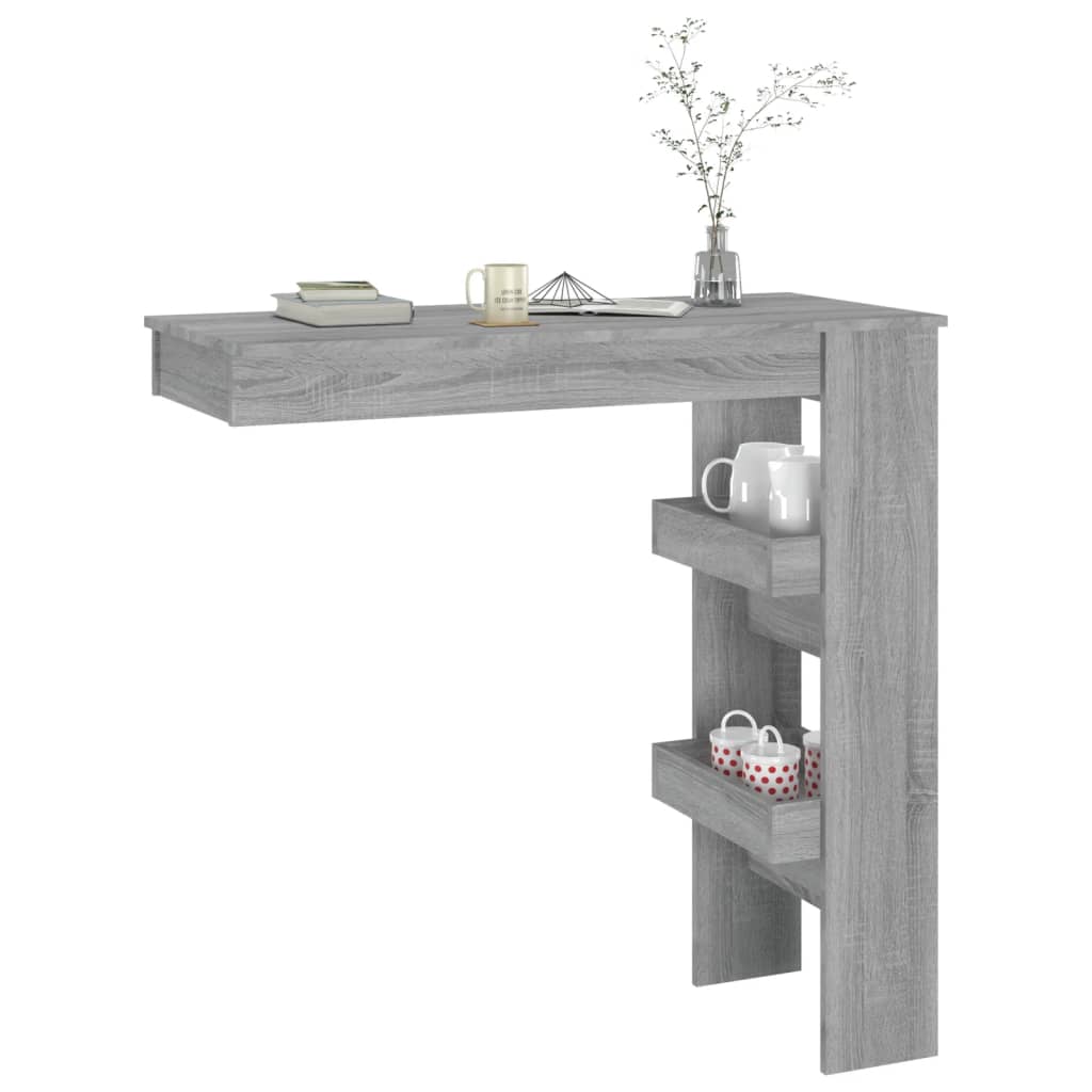 vidaXL Wall Bar Table Grey Sonoma 102x45x103.5 cm Engineered Wood