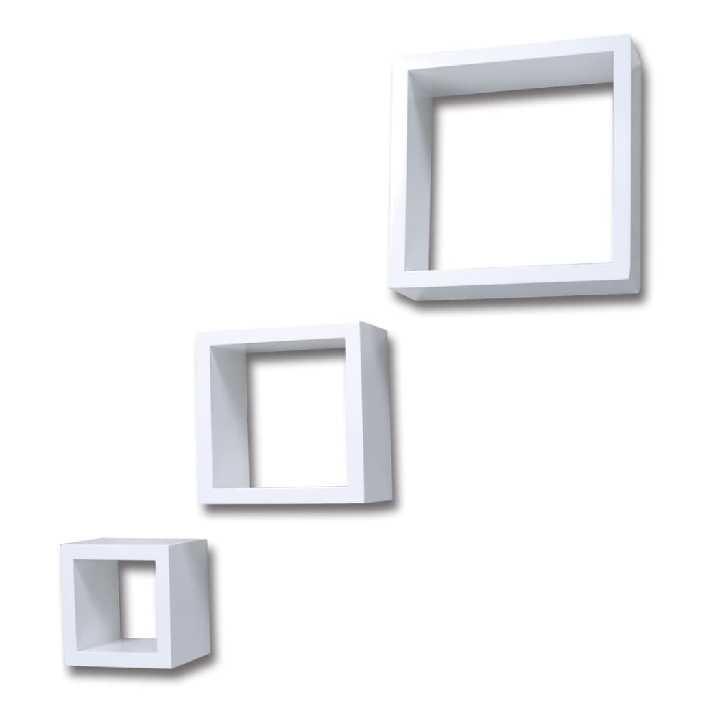 Cube shelf set of 3 White