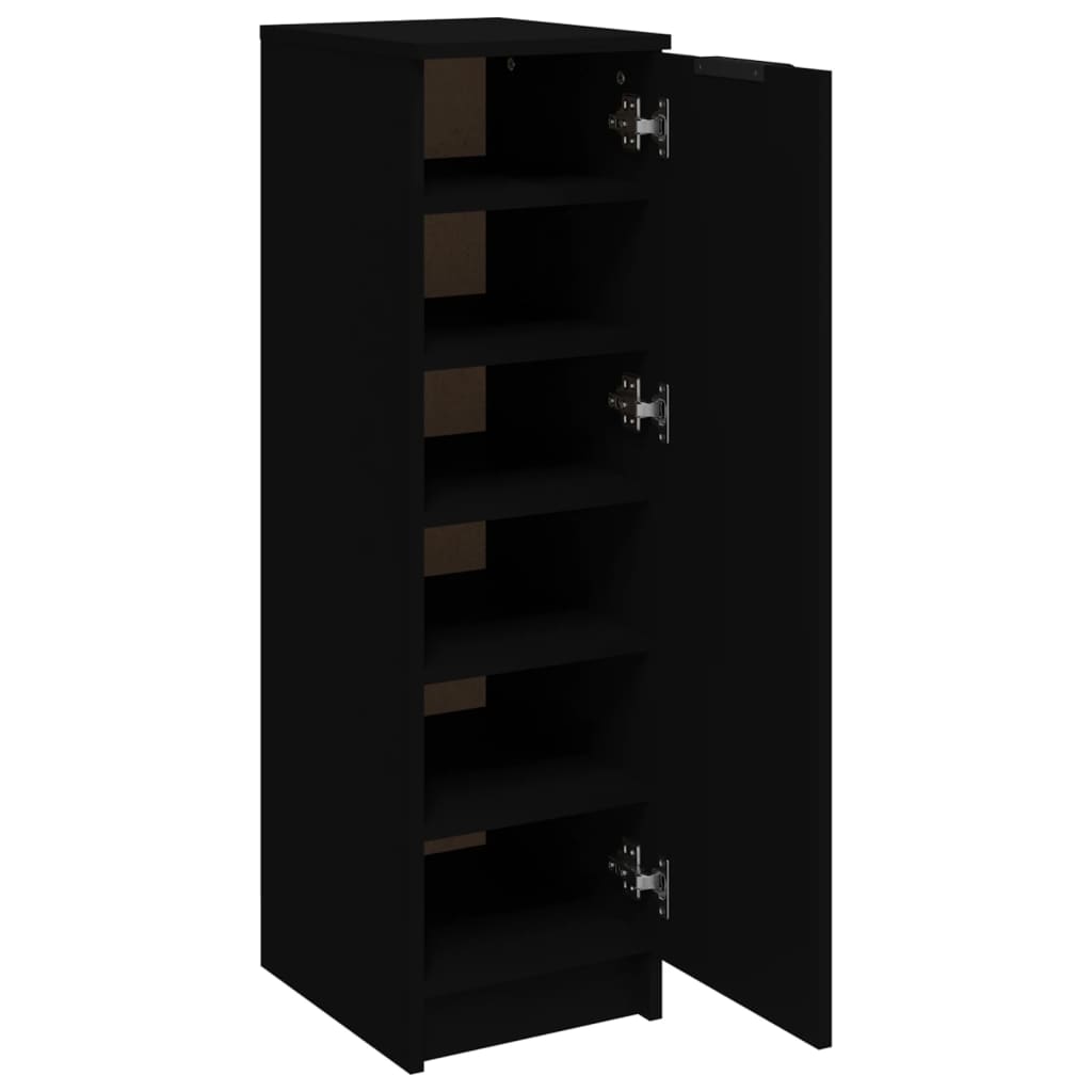 vidaXL Shoe Cabinet Black 30x35x100 cm Engineered Wood