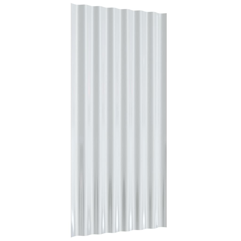 vidaXL Roof Panels 36 pcs Powder-coated Steel Grey 80x36 cm