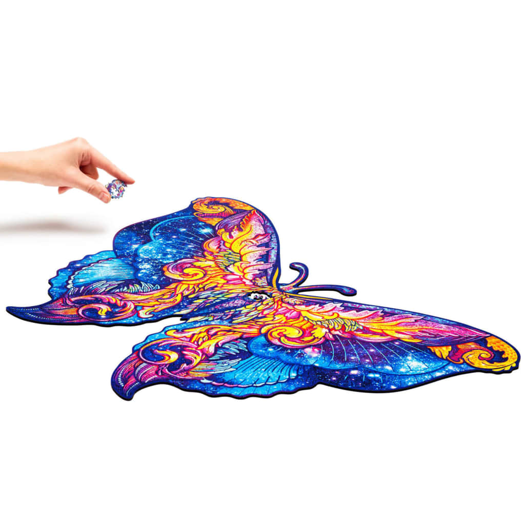 UNIDRAGON 700 Piece Wooden Jigsaw Puzzle Intergalaxy Butterfly Royal Size 60x44 cm