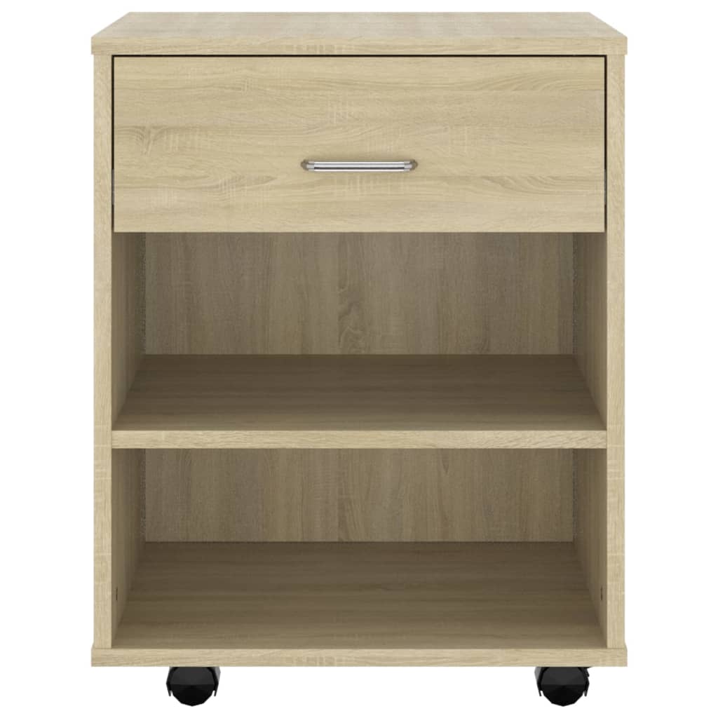 vidaXL Rolling Cabinet Sonoma Oak 46x36x59 cm Engineered Wood