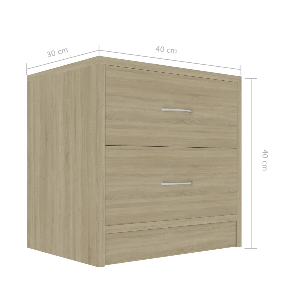 vidaXL Bedside Cabinet Sonoma Oak 40x30x40 cm Engineered Wood