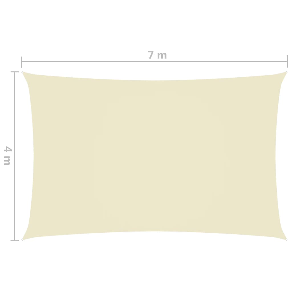 vidaXL Sunshade Sail Oxford Fabric Rectangular 4x7 m Cream