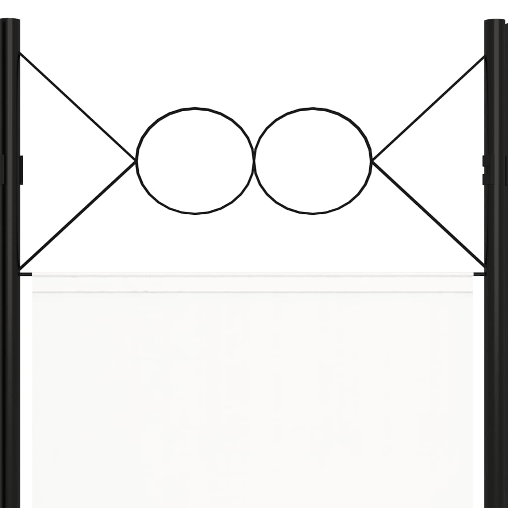 vidaXL 5-Panel Room Divider White 200x180 cm
