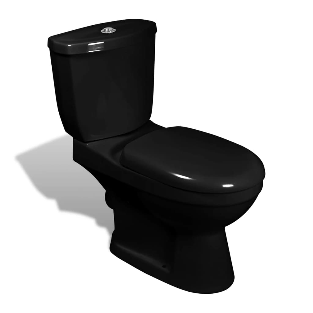 vidaXL Toilet With Cistern Black