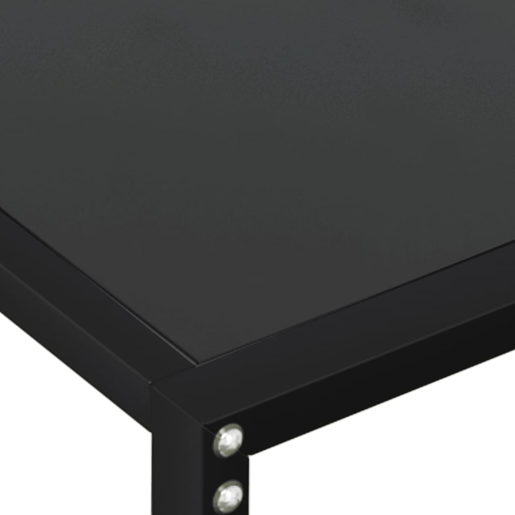 vidaXL Console Table Black 160x35x75.5cm Tempered Glass