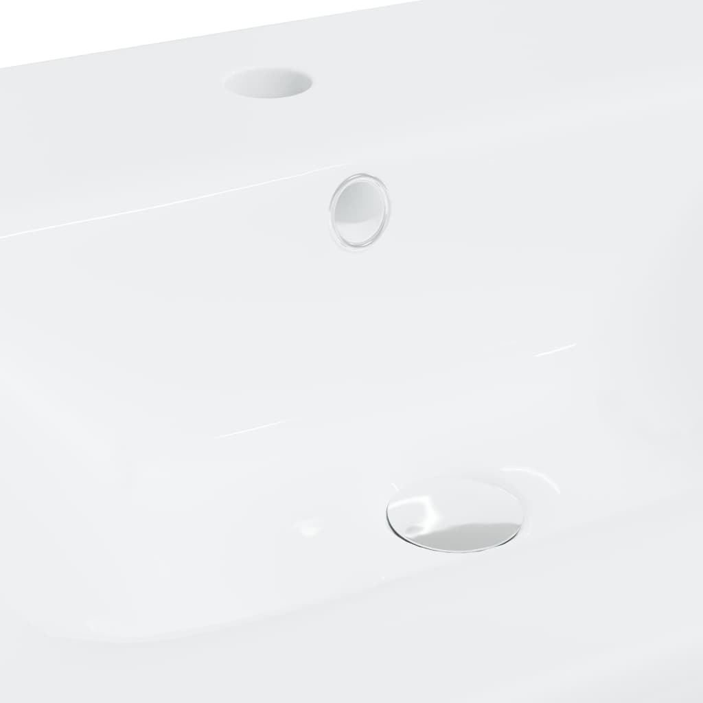 vidaXL Built-in Basin with Faucet 42x39x18 cm Ceramic White