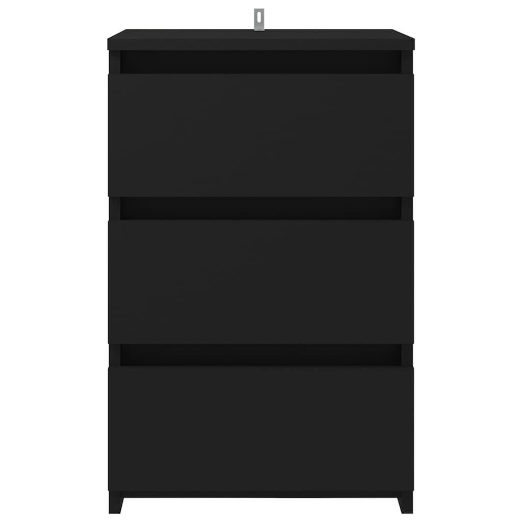 vidaXL Bed Cabinet Black 40x35x62.5 cm Engineered Wood