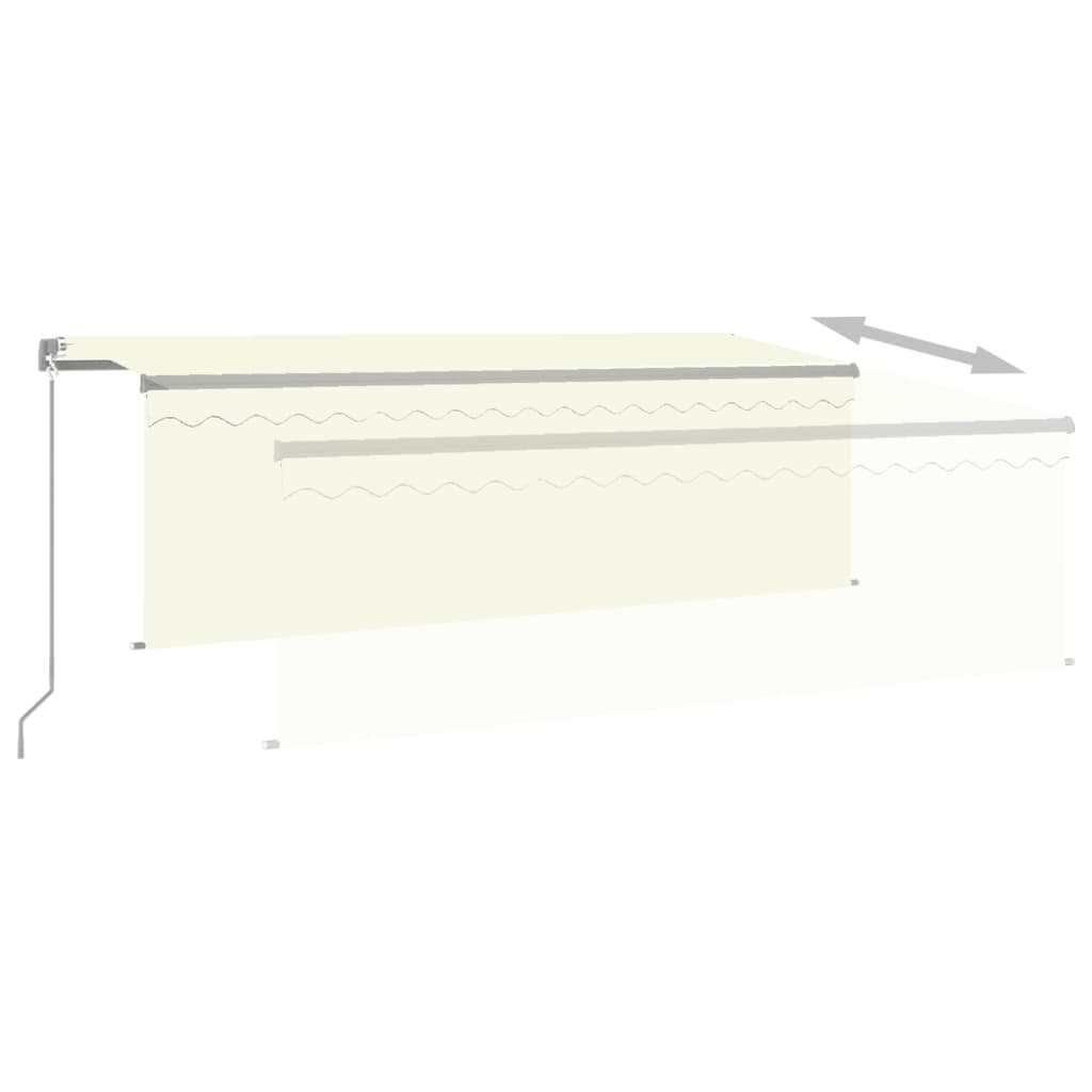 vidaXL Manual Retractable Awning with Blind&LED 4.5x3m Cream