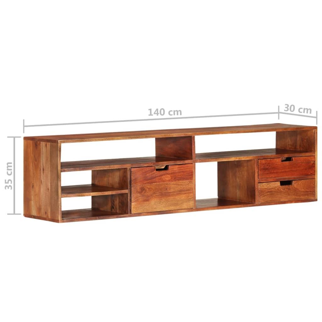 vidaXL TV Cabinet 140x30x35 cm Solid Acacia Wood