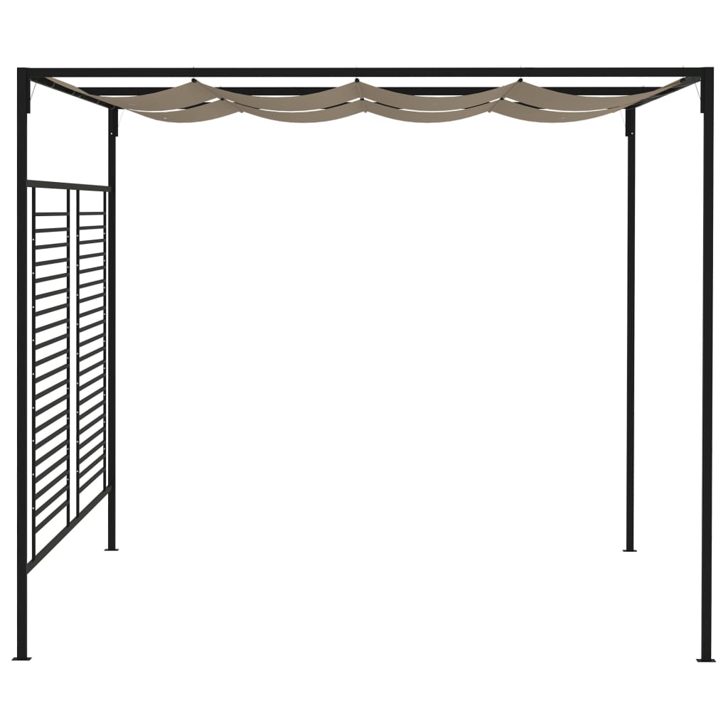 vidaXL Gazebo with Retractable Roof 3x4x2.3 m Taupe 180 g/m²