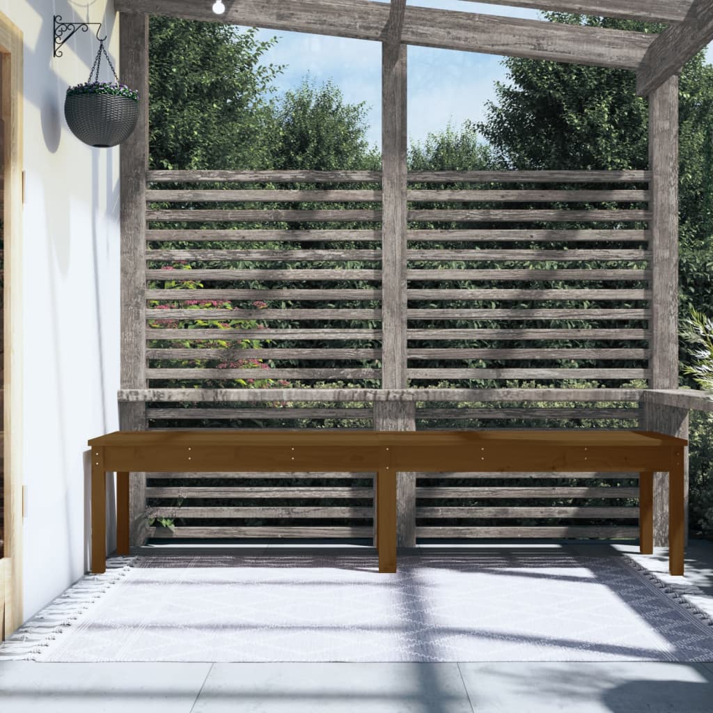 vidaXL 2-Seater Garden Bench Honey Brown 203.5x44x45 cm Solid Wood Pine