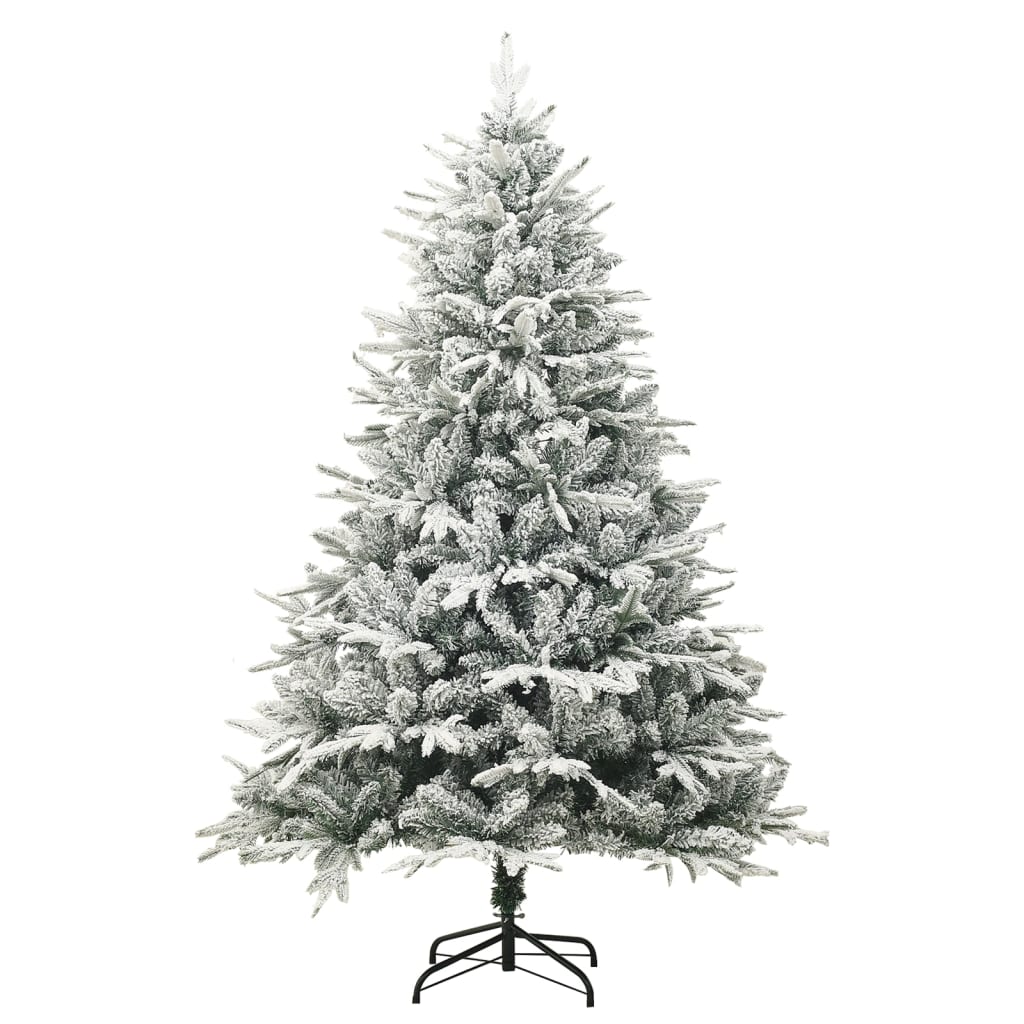 vidaXL Artificial Christmas Tree with Flocked Snow Green 240 cm PVC&PE