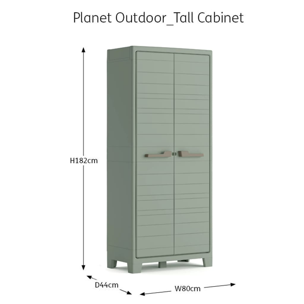 Keter Outdoor Storage Cabinet with Shelves Planet Jade Grey