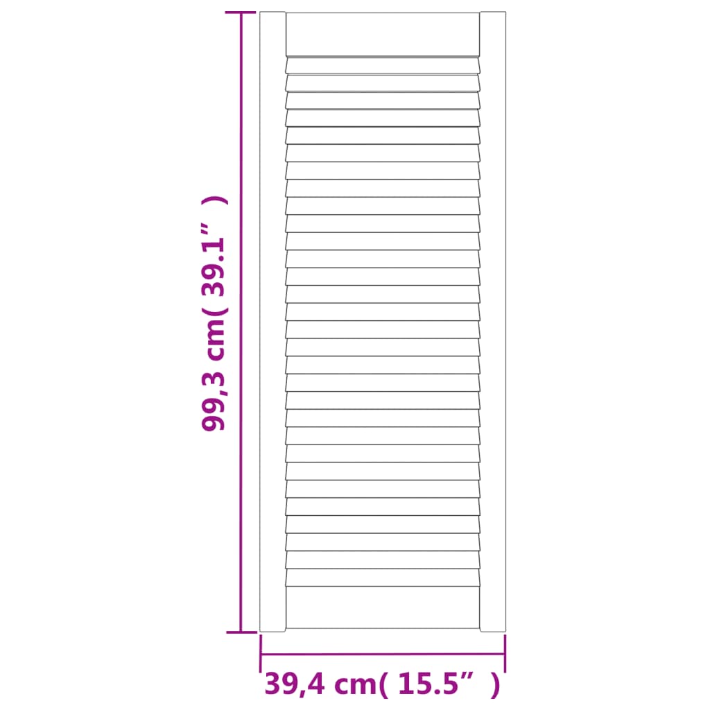 vidaXL Cabinet Door Louvred Design White 99.3x39.4 cm Solid Wood Pine