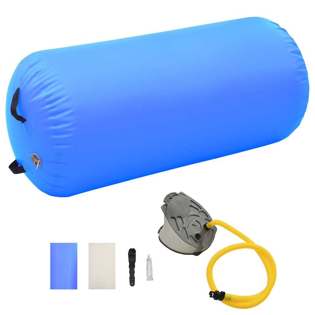 vidaXL Inflatable Gymnastic Roll with Pump 120x75 cm PVC Blue