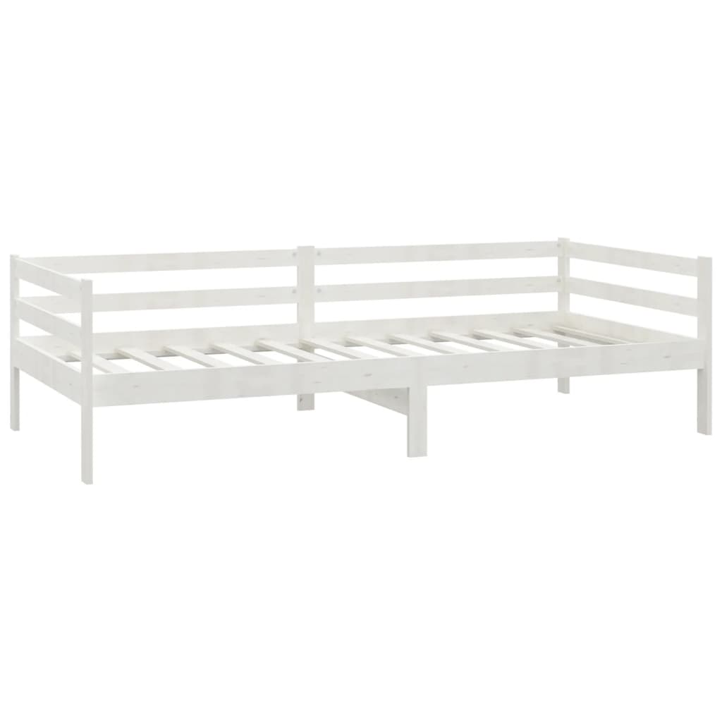 vidaXL Day Bed White Solid Pinewood 90x200 cm