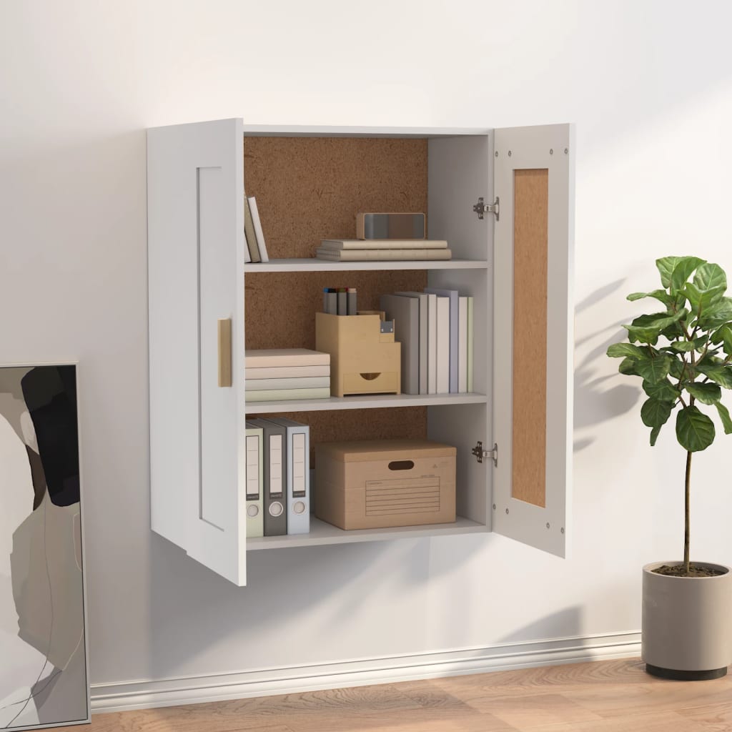vidaXL Wall Cabinet White 69.5x32.5x90 cm Engineered Wood