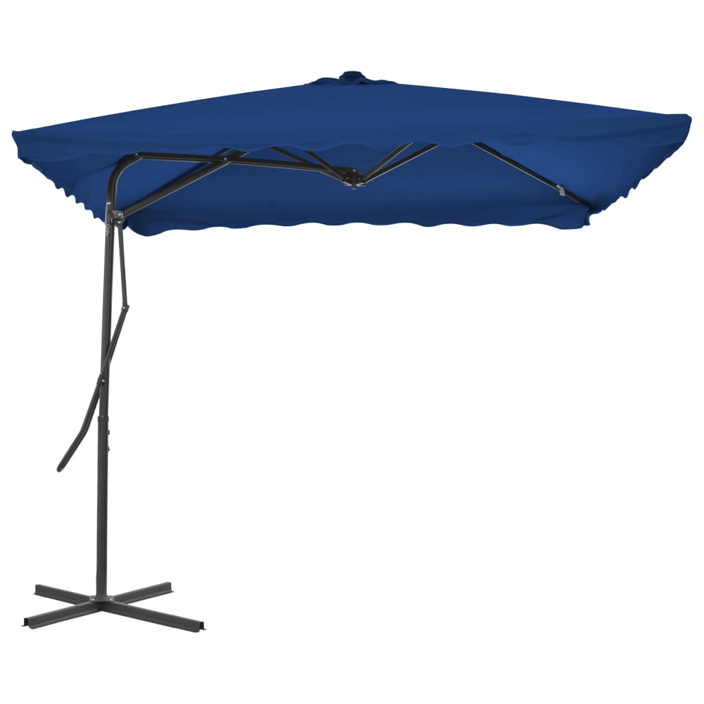 vidaXL Outdoor Parasol with Steel Pole Blue 250x250x230 cm