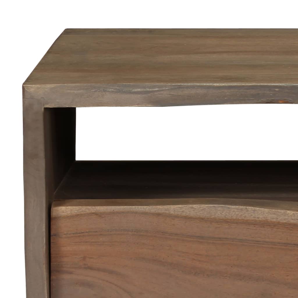 vidaXL Coffee Table Solid Acacia Wood Live Edges 90x50x40 cm Grey
