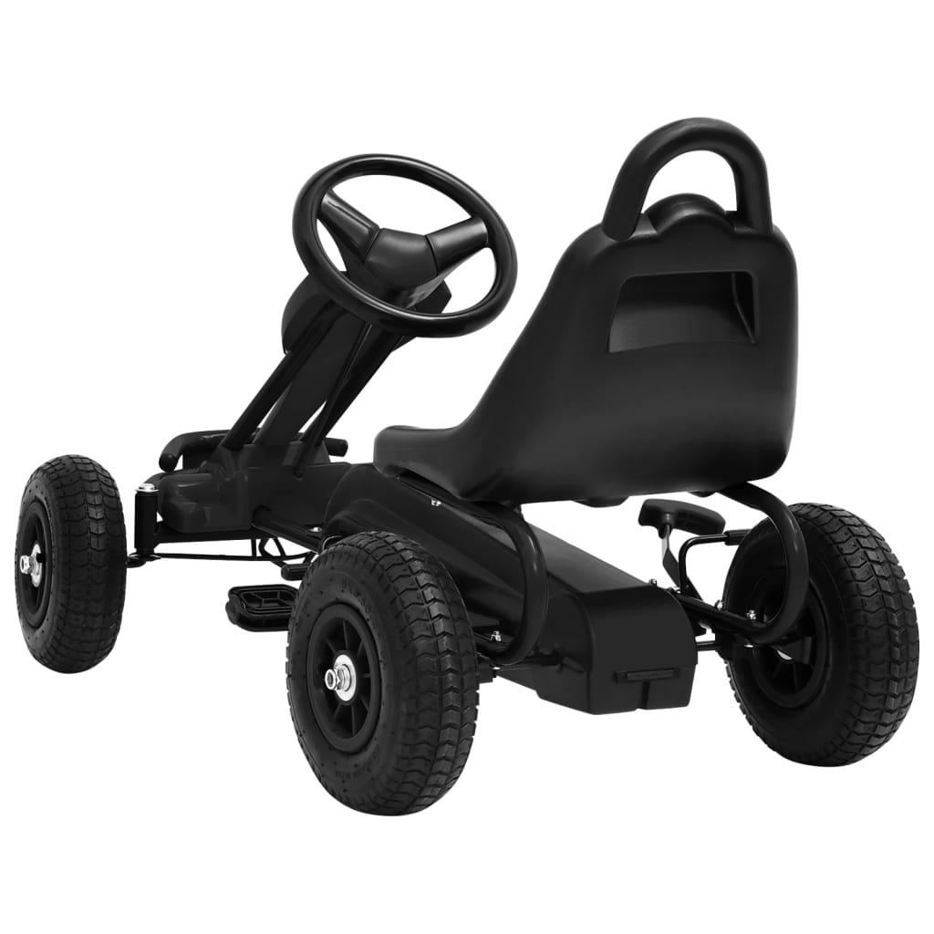 vidaXL Pedal Go-Kart with Pneumatic Tyres Black