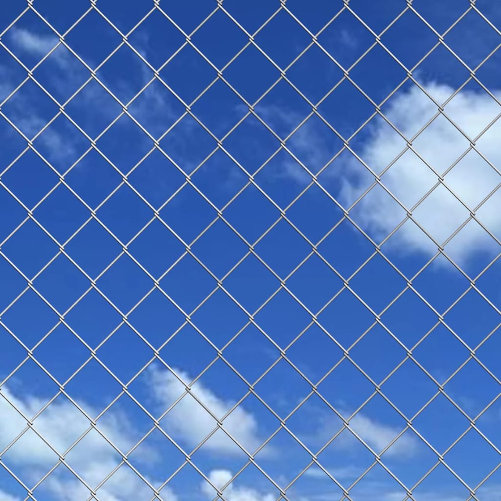 vidaXL Chain Link Fence with Posts Galvanised Steel 15x1 m Silver
