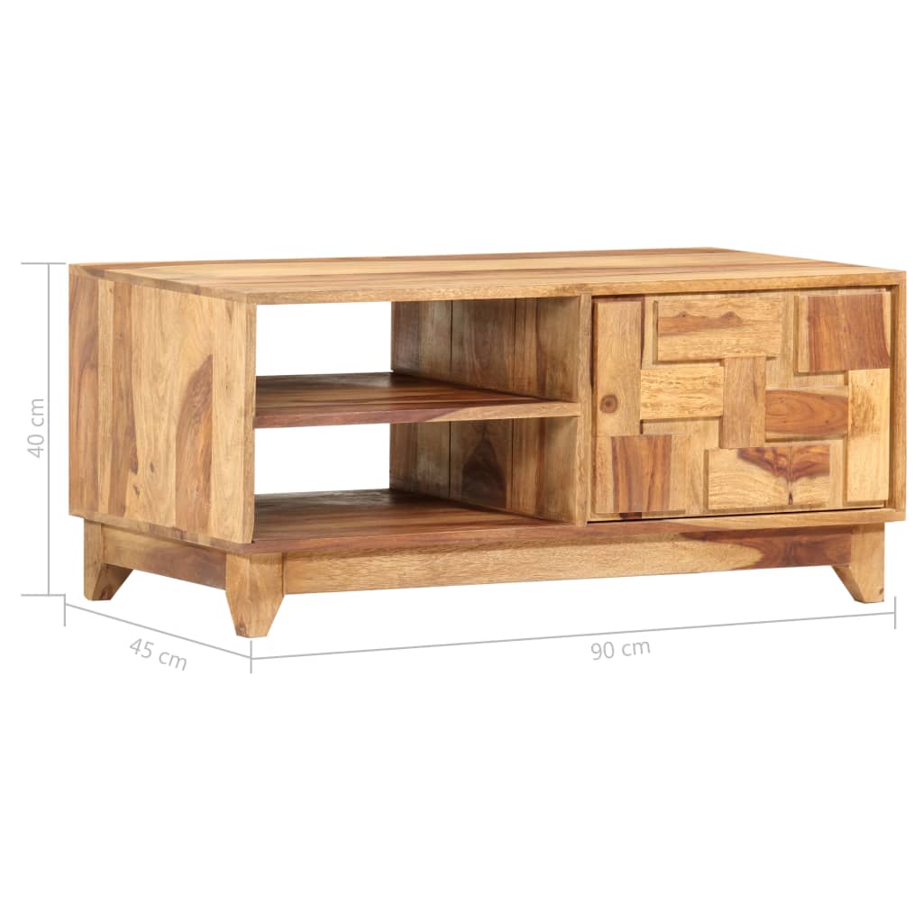 vidaXL TV Cabinet 90x45x40 cm Solid Sheesham Wood