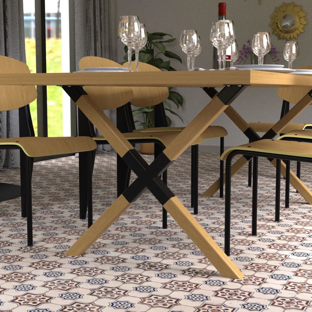 CIME Table Legs X-Shaped 77.8x71 cm Wood and Metal Natural