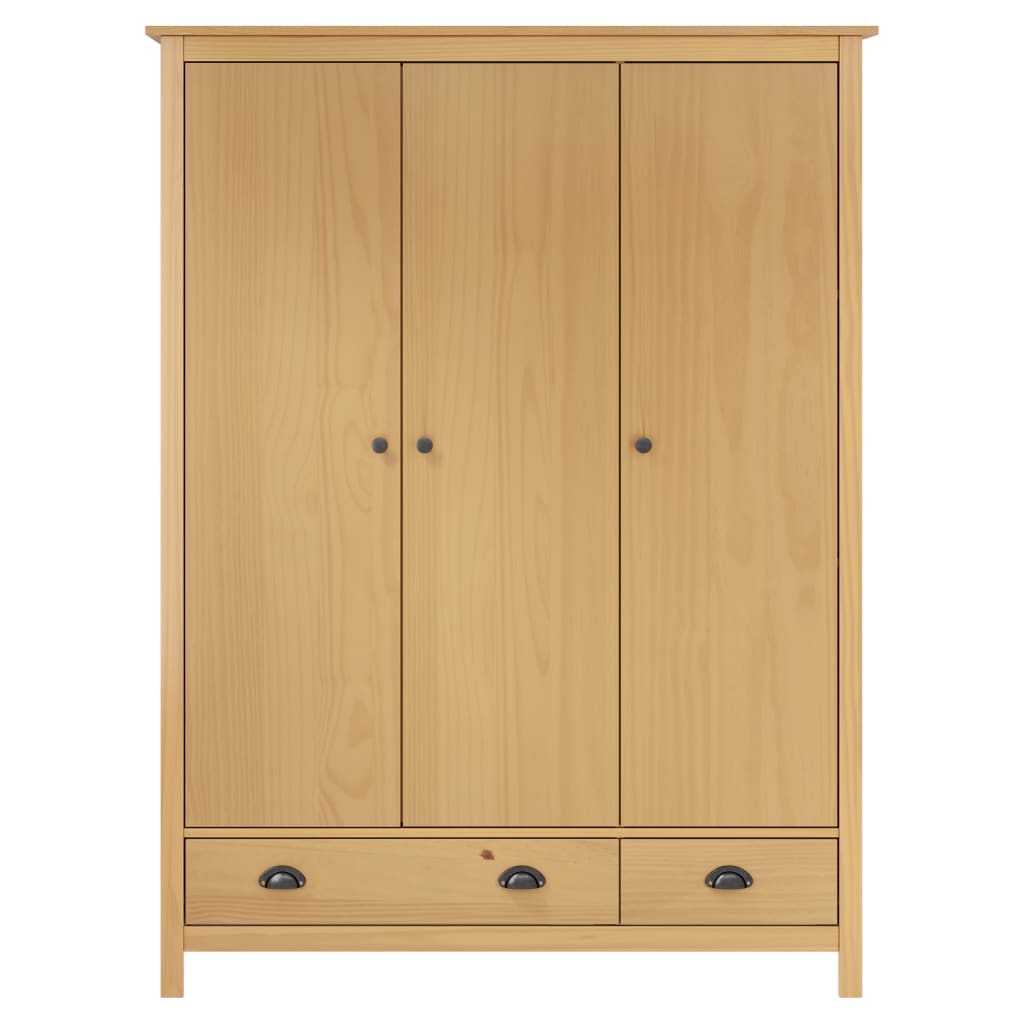 vidaXL 3-Door Wardrobe Hill 127x50x170 cm Solid Pine Wood