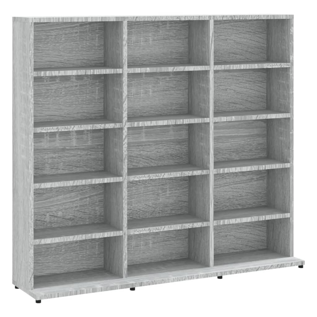 vidaXL CD Cabinet Grey Sonoma 102x23x89.5 cm Engineered Wood