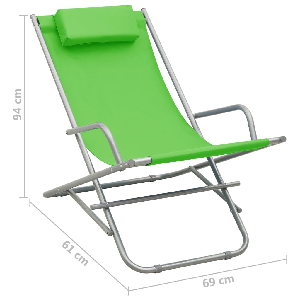 vidaXL Rocking Chairs 2 pcs Steel Green
