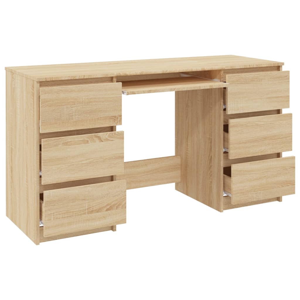 vidaXL Writing Desk Sonoma Oak 140x50x77 cm Engineered Wood