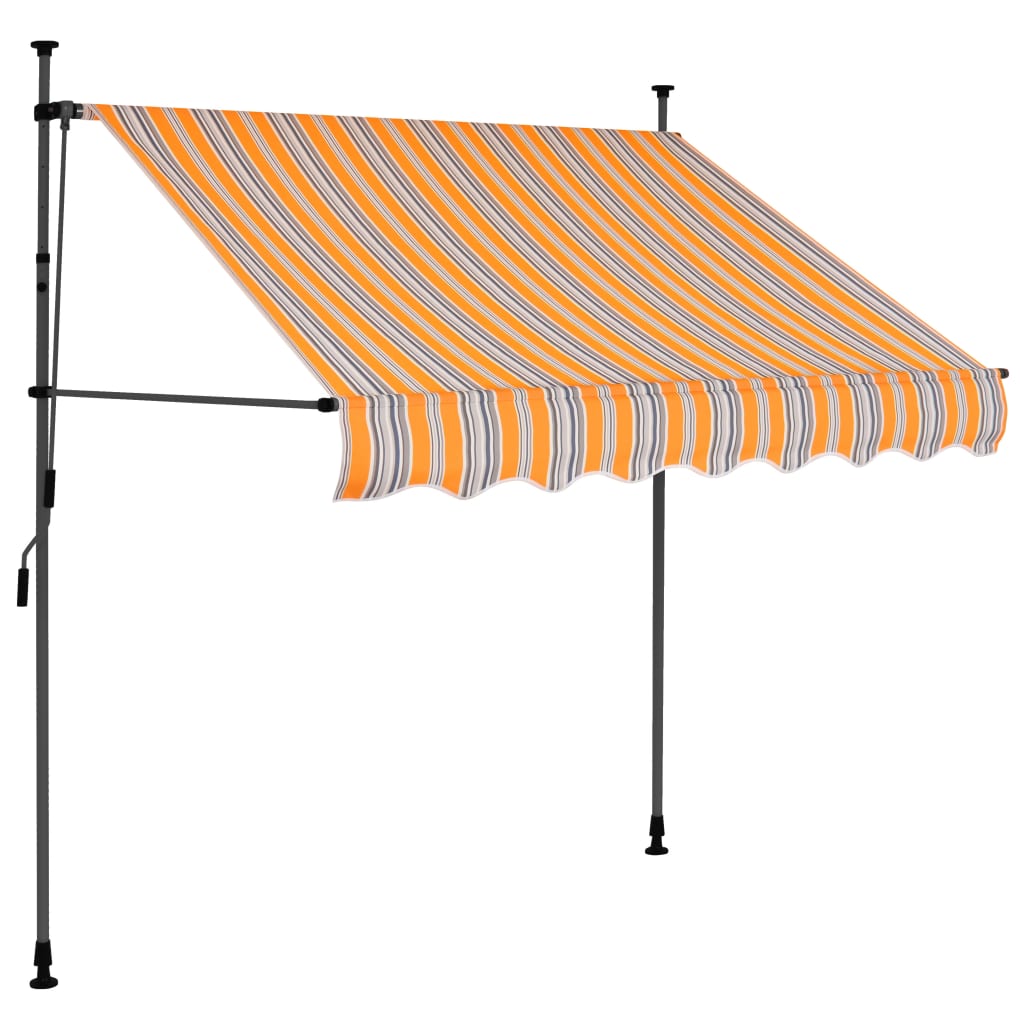vidaXL Manual Retractable Awning with LED 100 cm Yellow and Blue