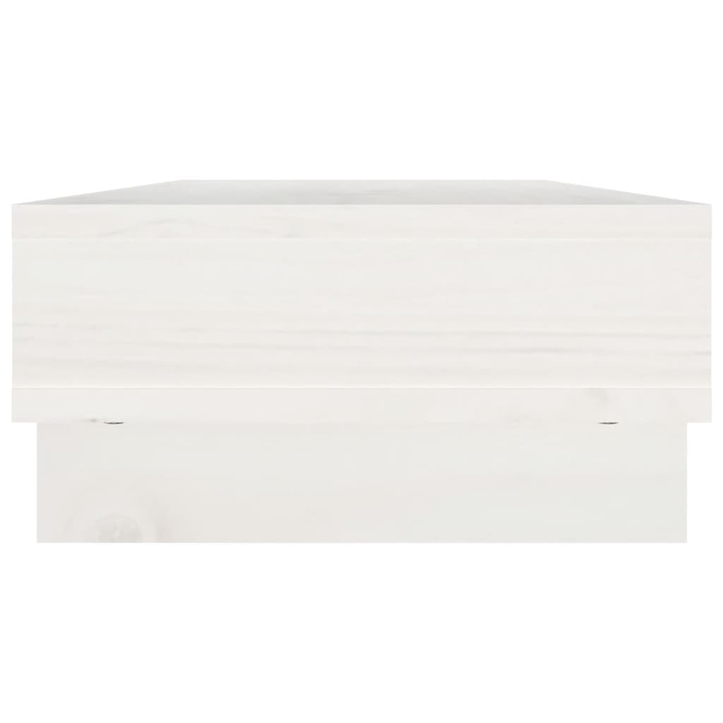 vidaXL Monitor Stand White 60x27x14 cm Solid Wood Pine