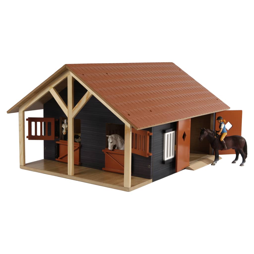 Kids Globe Farm Stables with 2 Boxes and 1 Workshop 1:24 610167