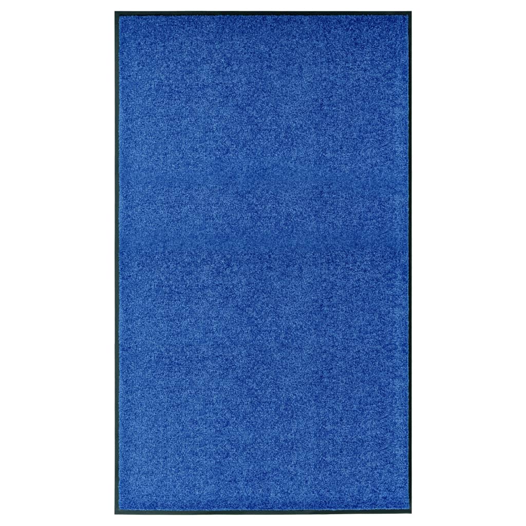 vidaXL Doormat Washable Blue 90x150 cm
