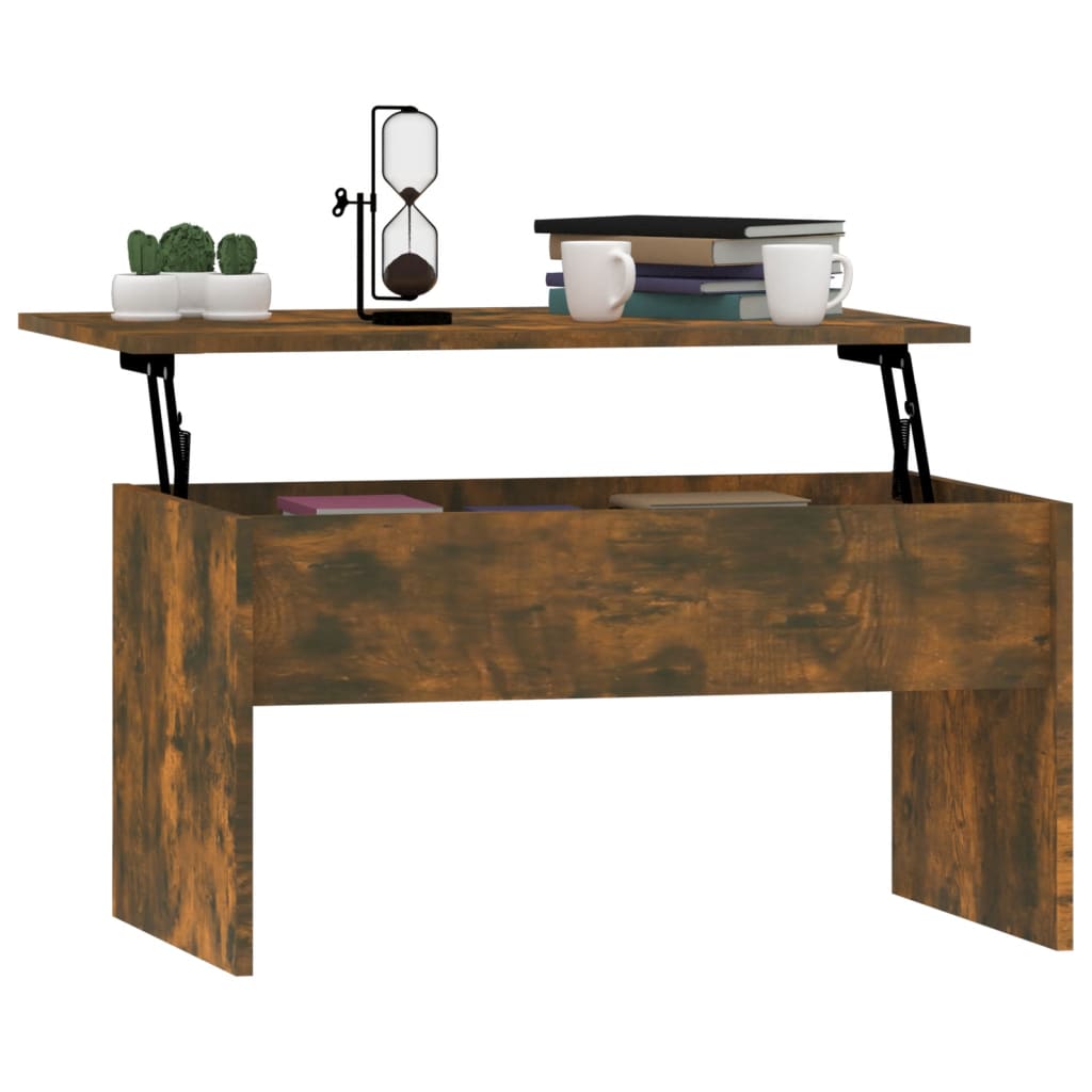 vidaXL Coffee Table Smoked Oak 80x50.5x41.5 cm Engineered Wood