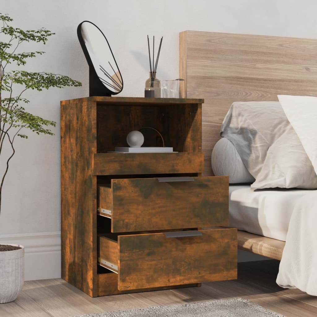 vidaXL Bedside Cabinets 2 pcs Smoked Oak Engineered Wood