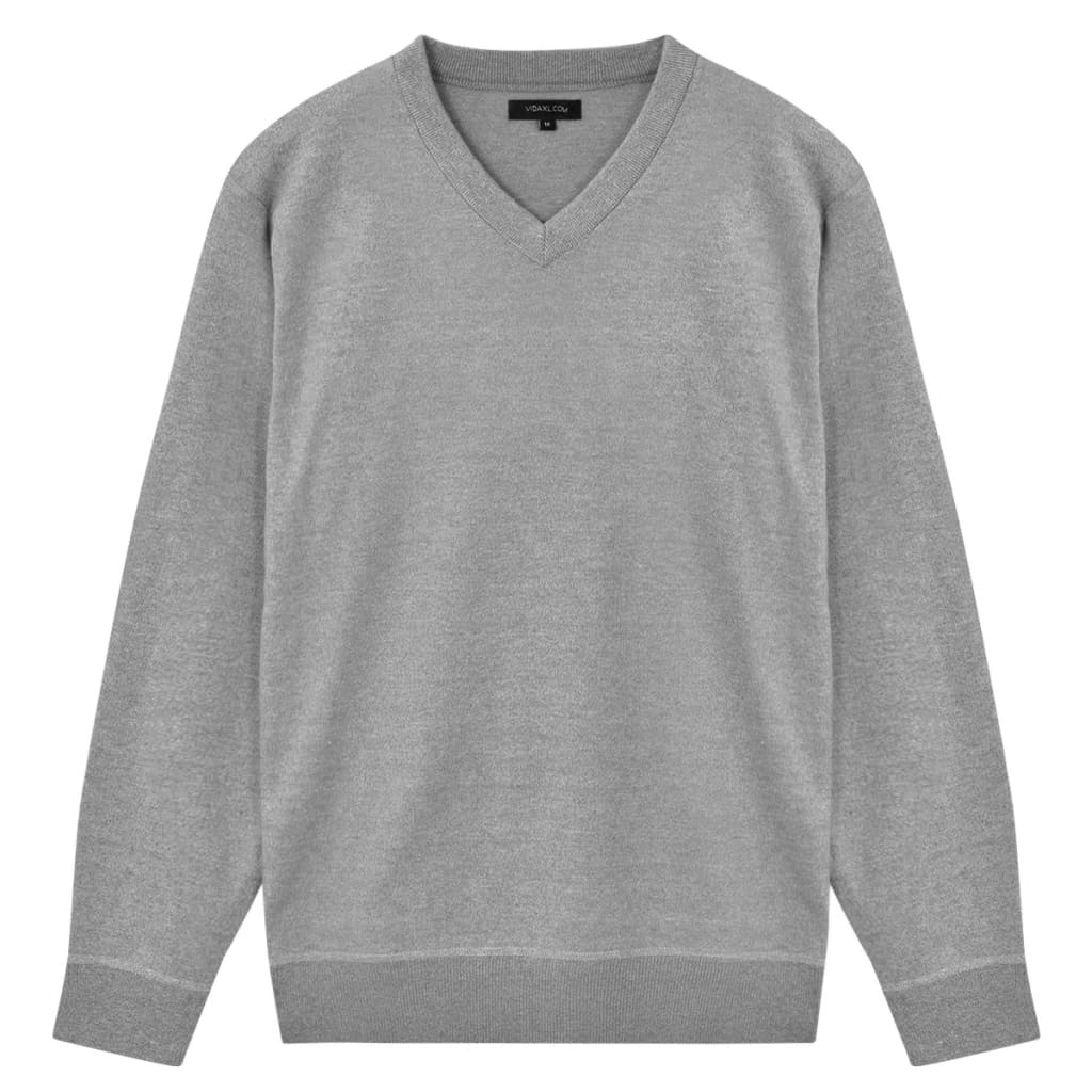 vidaXL 5 pcs Men's Pullover Sweaters V Neck Grey XL