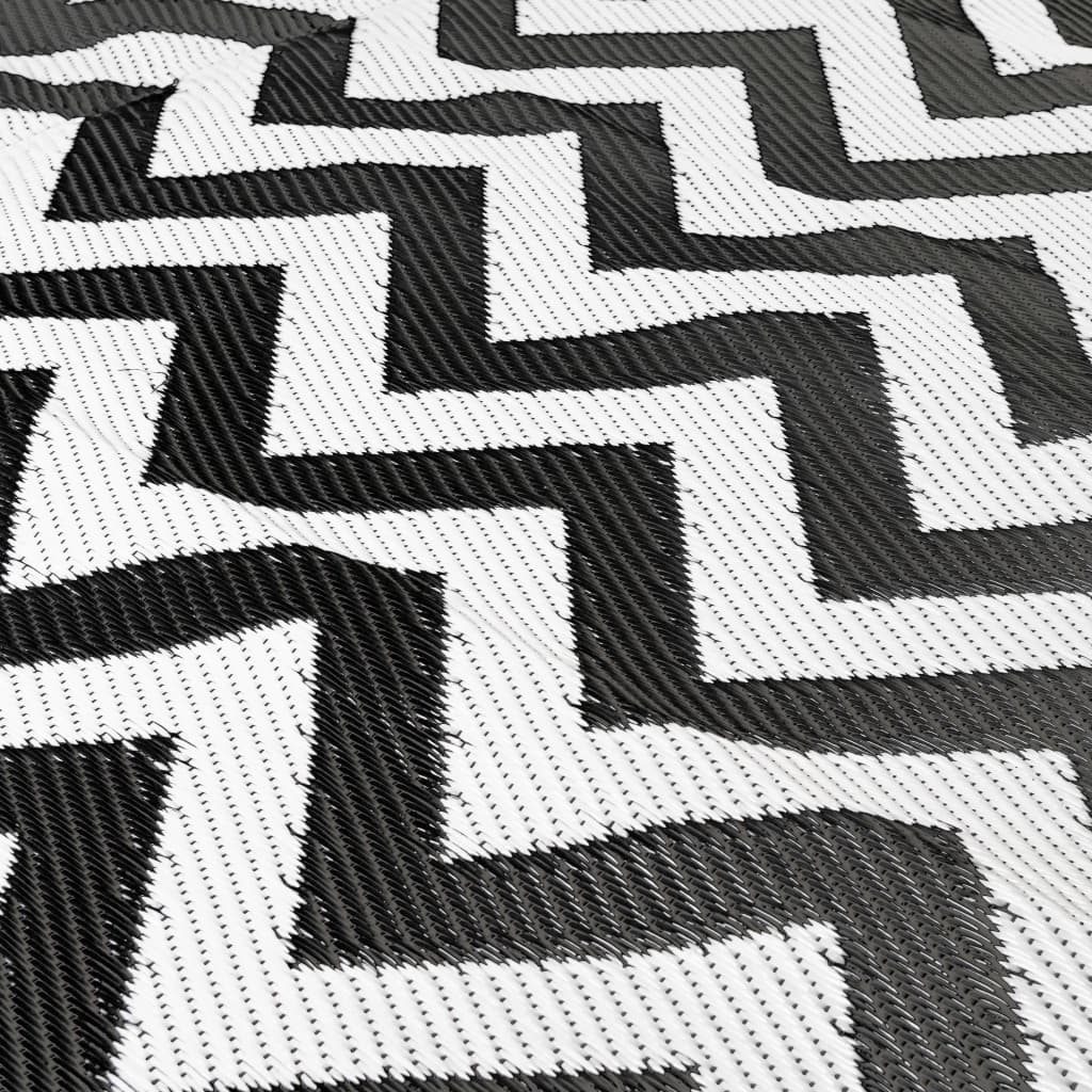 Bo-Camp Outdoor Rug Chill mat Wave 2.7x3.5 m XL Black and White