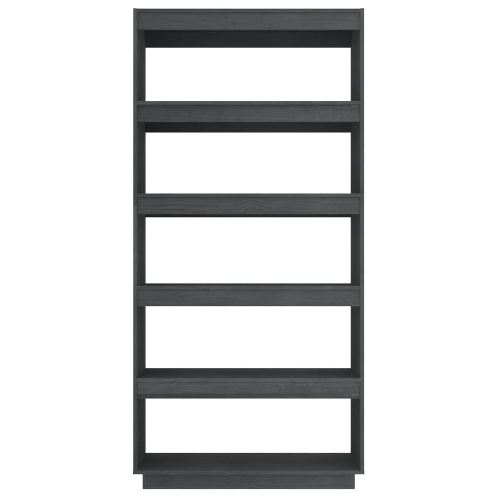 vidaXL Book Cabinet/Room Divider Grey 80x35x167 cm Solid Pinewood