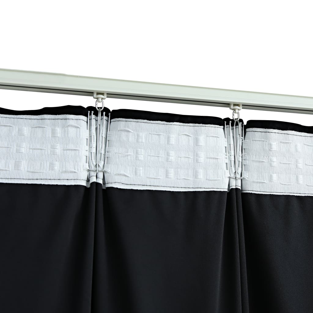 vidaXL Blackout Curtain with Hooks Velvet Black 290x245 cm