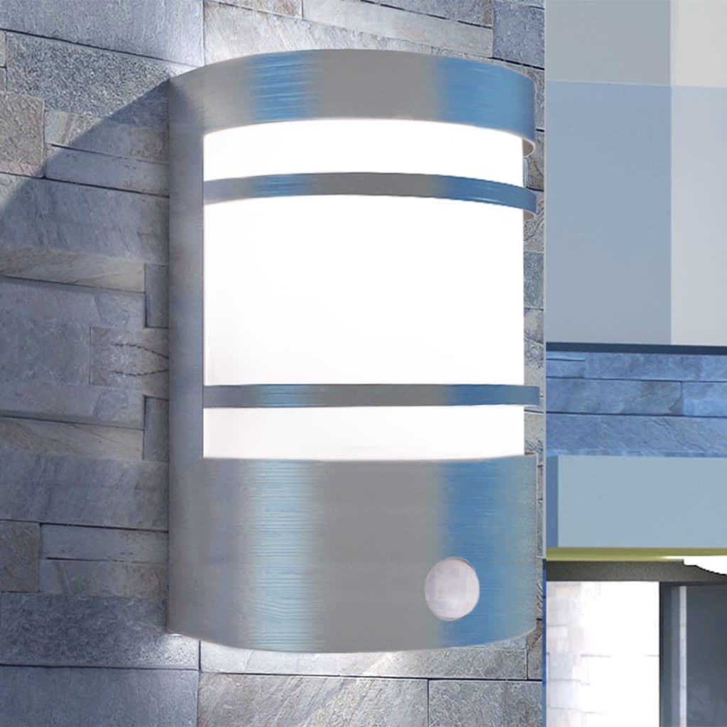 vidaXL Outdoor Wall Light with Sensor Stainless Steel