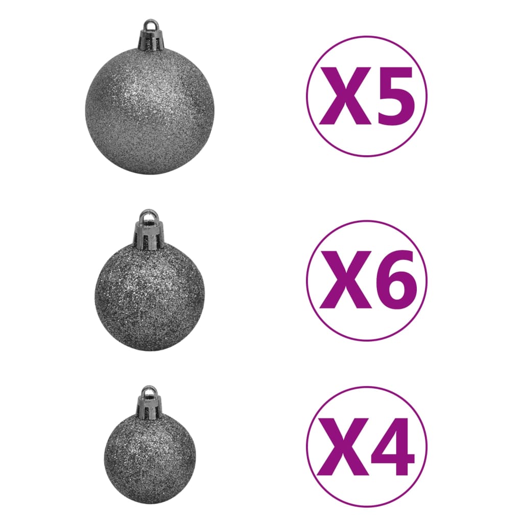 vidaXL Artificial Christmas Tree LED&Ball Set&Flocked Snow 120cm PVC&PE