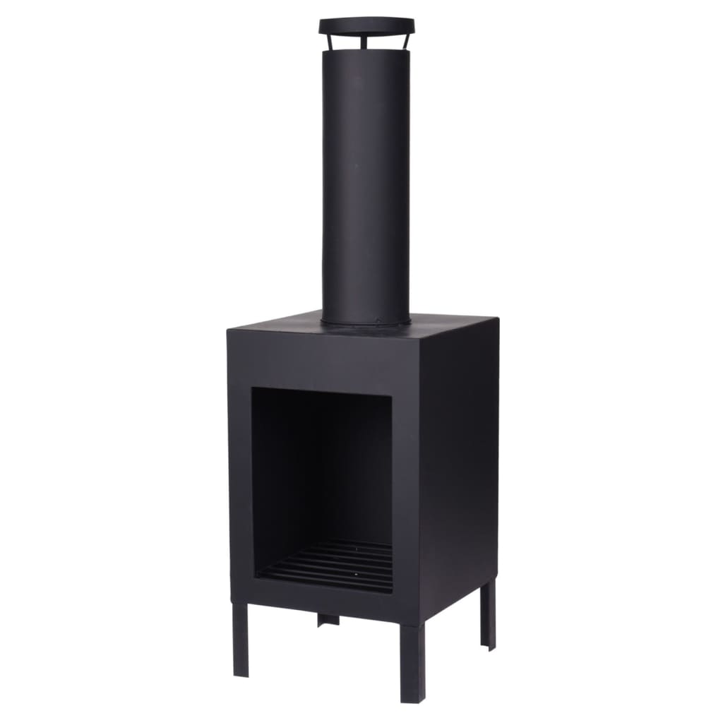 ProGarden Fireplace with Chimney 100 cm Black