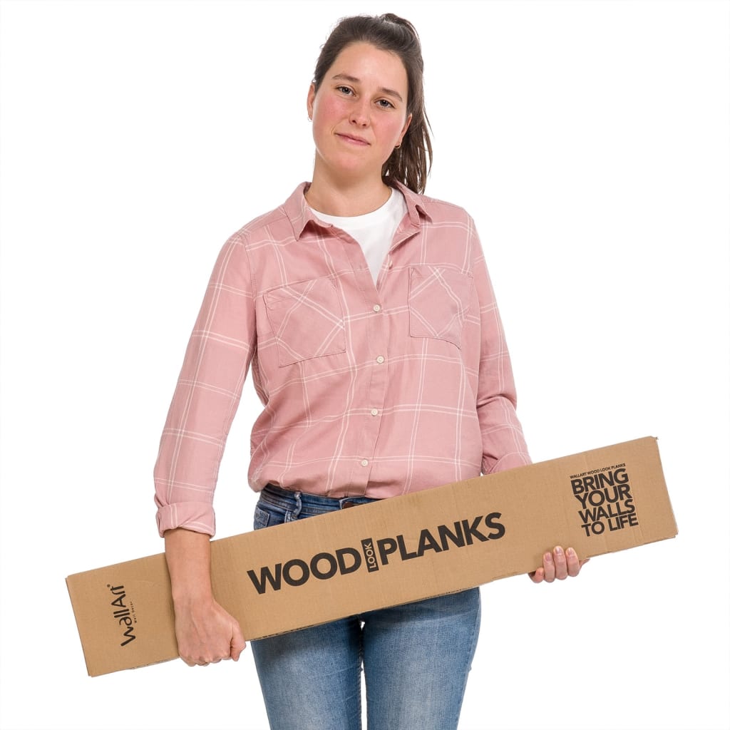 WallArt Wood Look Planks Barnwood Oak Umber Brown